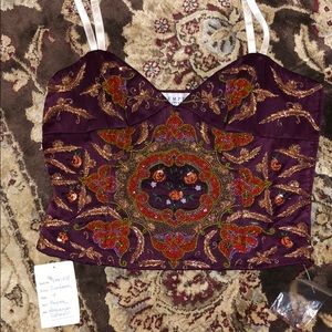 NWT Beaded Crop Top